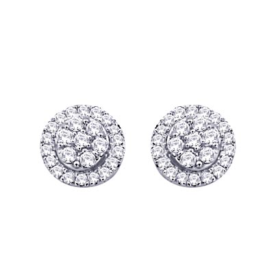 Diamond Flower Stud Earrings 1/4 Carat Total Weight