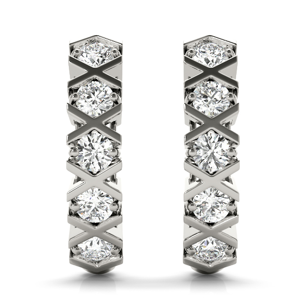 J Hoop Diamond Earrings 1/3 Carat Total Weight