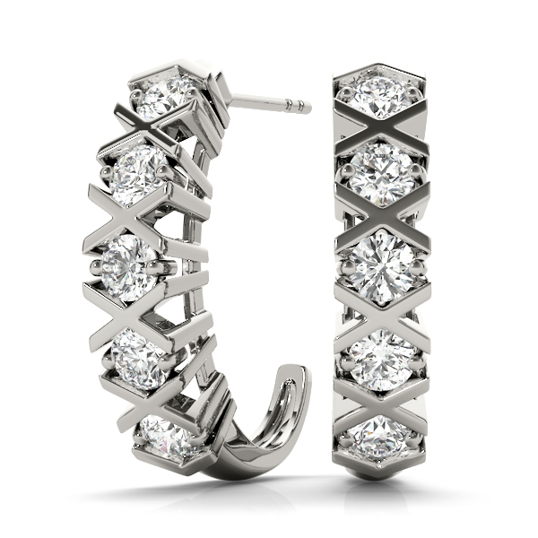 J Hoop Diamond Earrings 1/3 Carat Total Weight