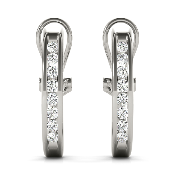 Channel Set Hoop Earrings 1/4 Carat Total Weight