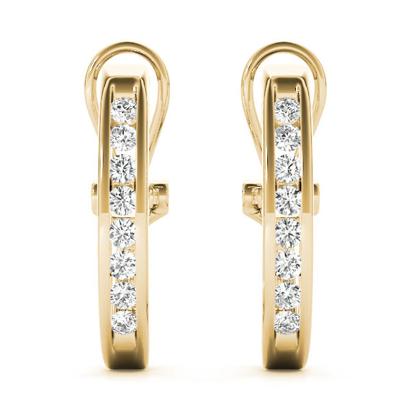 Channel Set Hoop Earrings 1/4 Carat Total Weight