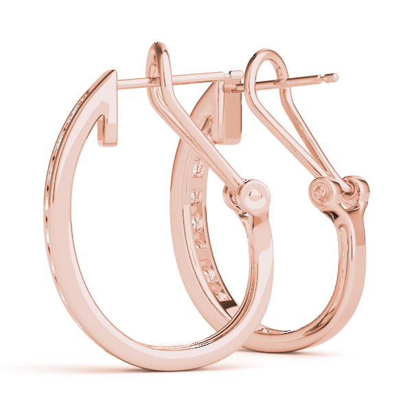 Channel Set Hoop Earrings 1/4 Carat Total Weight