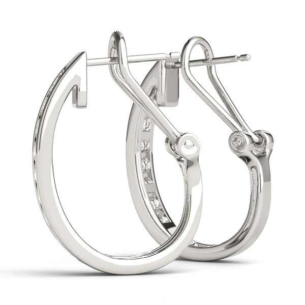 Channel Set Hoop Earrings 1/4 Carat Total Weight