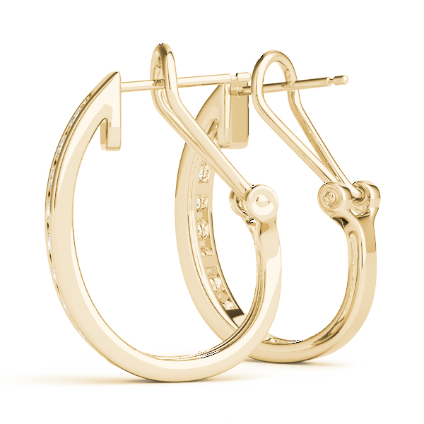 Channel Set Hoop Earrings 1/4 Carat Total Weight