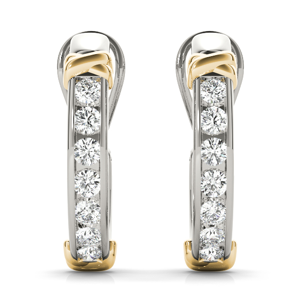 Channel Set Diamond Hoop Earrings 1/4 Carat Total Weight