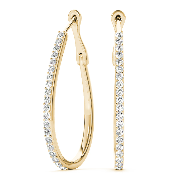 Thin J Hoop Earrings 1/2 Carat Total Weight