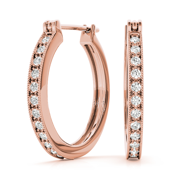 Shaed Prong Channel Set Hoop Earrings 1/5 Carat Total Weight