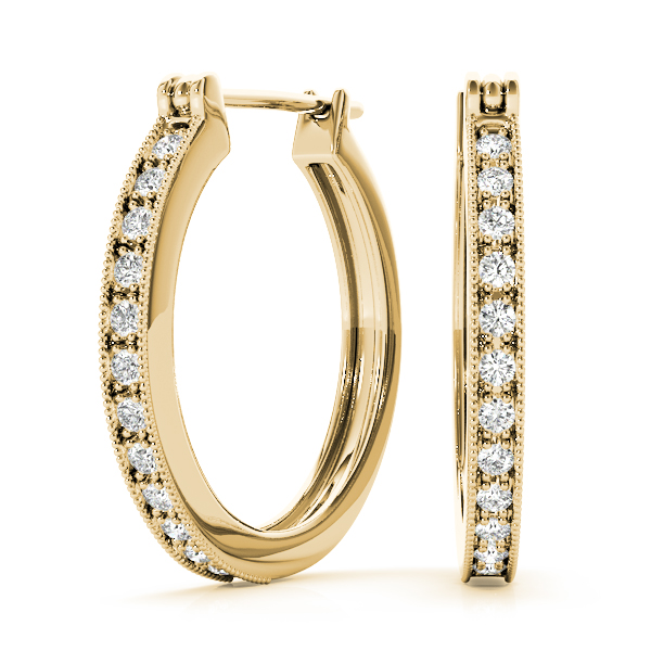 Shaed Prong Channel Set Hoop Earrings 1/5 Carat Total Weight