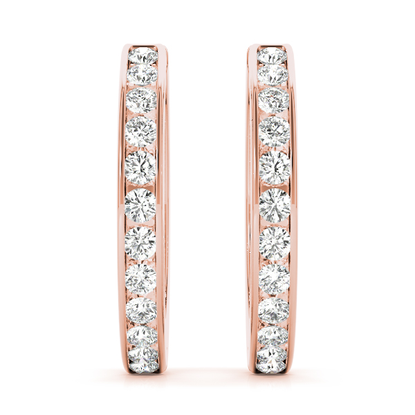 Channel Set Diamond Hoop Earrings 1/4 Carat Total Weight