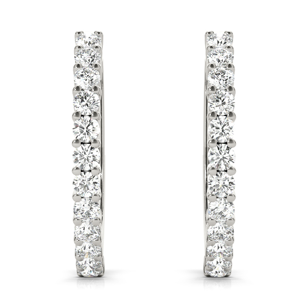 Shared Prong Hoop Earrings 1/4 Carat Total Weight