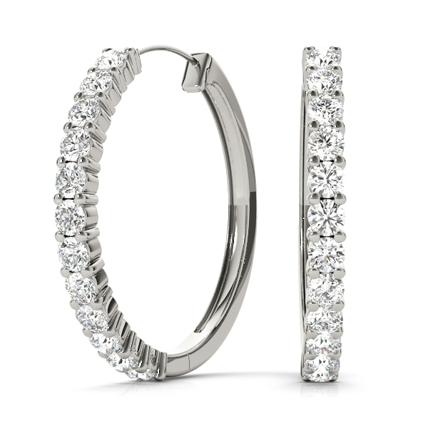 Shared Prong Hoop Earrings 1/4 Carat Total Weight