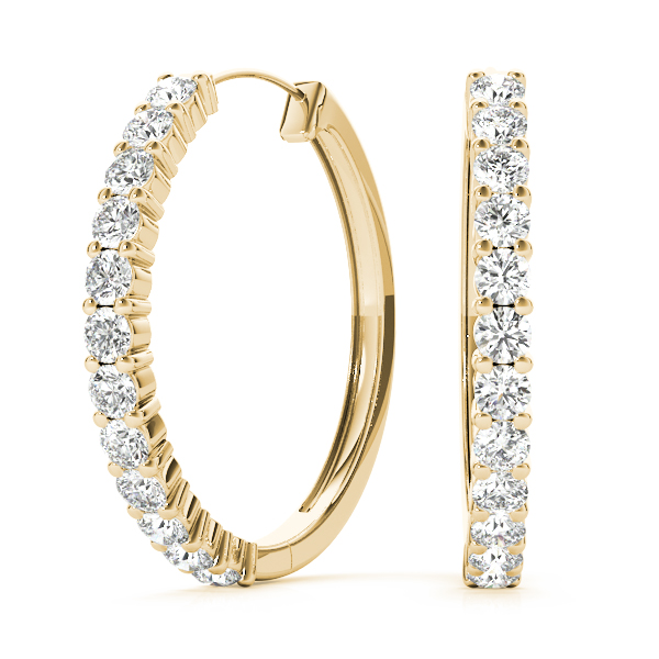 Shared Prong Hoop Earrings 1/4 Carat Total Weight