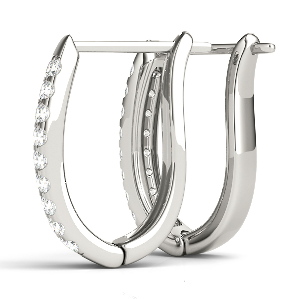 Diamond Pave Hoop Earrings 0.45 Carat Total Weight