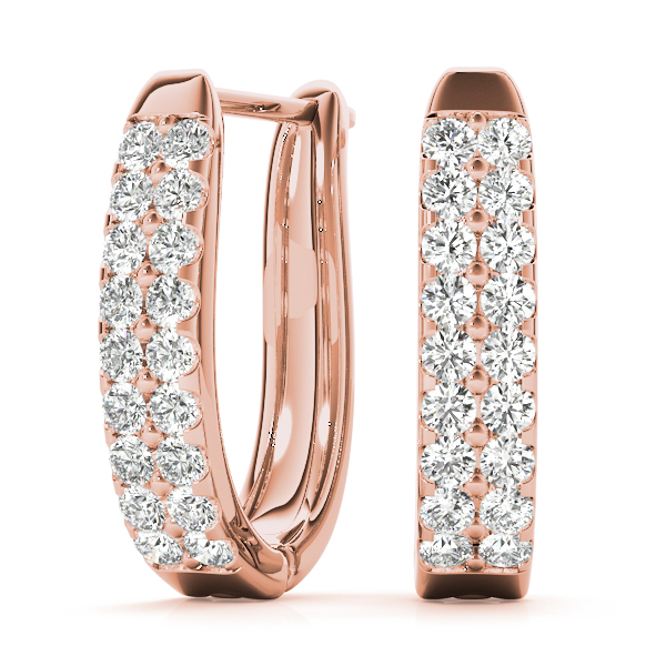 Diamond Pave Hoop Earrings 0.45 Carat Total Weight