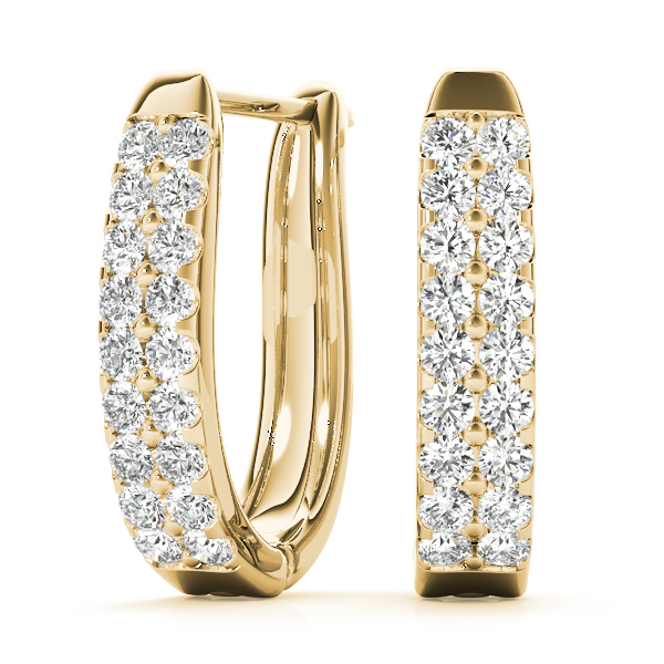 Diamond Pave Hoop Earrings 0.45 Carat Total Weight