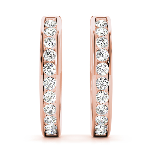 Channel Set Diamond Hoop Earrings 1/2 Carat Total Weight