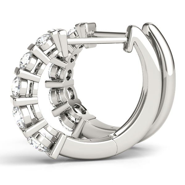 Channel Set Hoop Diamond Earrings 1/4 Carat Total Weight