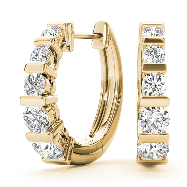 Channel Set Hoop Diamond Earrings 1/4 Carat Total Weight