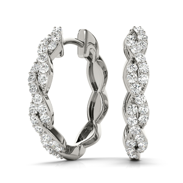 Diamond Fashion Hoop Earrings 1/4 Carat Total Weight