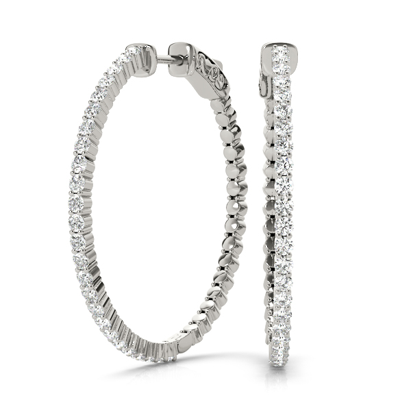 Diamond Hoop Earrings 1/2 Carat Total Weight