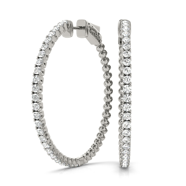 Diamond Hoop Earrings 1/3 Carat Total Weight