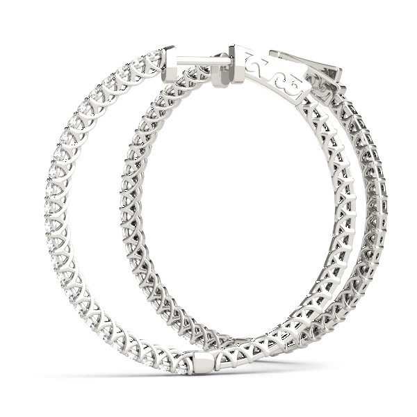 Diamond Hoop Earrings 1/4 Carat Total Weight