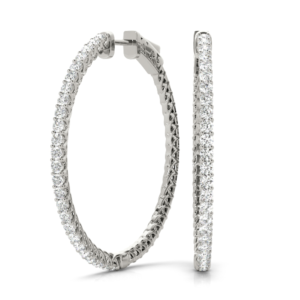 Diamond Hoop Earrings 1/4 Carat Total Weight