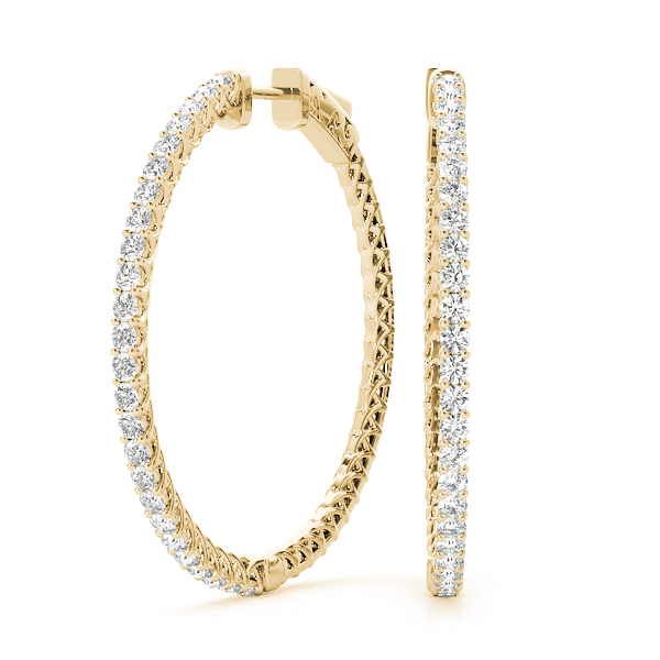 Diamond Hoop Earrings 1/4 Carat Total Weight