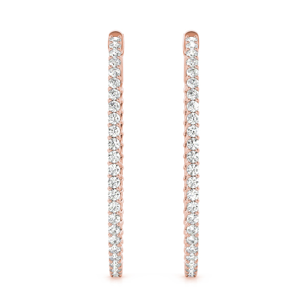 Diamond Hoop Earrings 3/4 Carat Total Weight