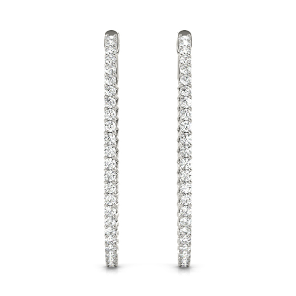 Diamond Hoop Earrings 3/4 Carat Total Weight