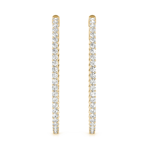 Diamond Hoop Earrings 3/4 Carat Total Weight