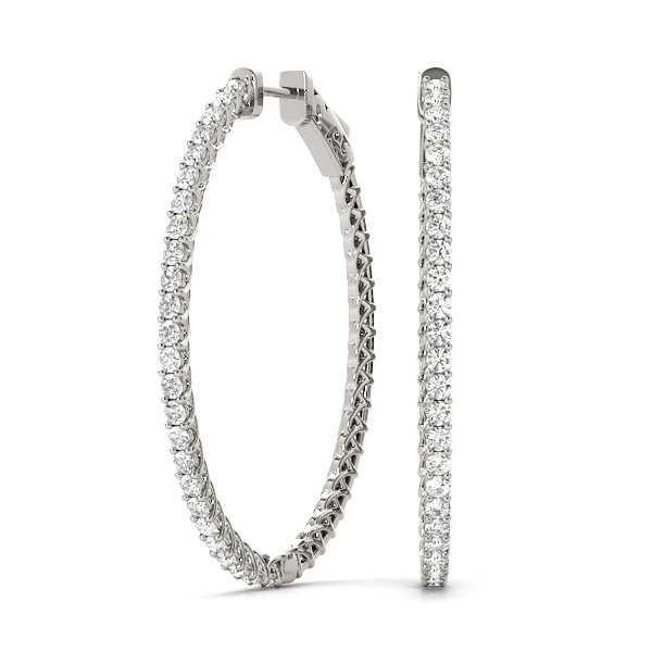 Diamond Hoop Earrings 3/4 Carat Total Weight