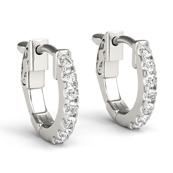 Diamond Huggie Hoop Earrings 1/4 Carat Total Weight