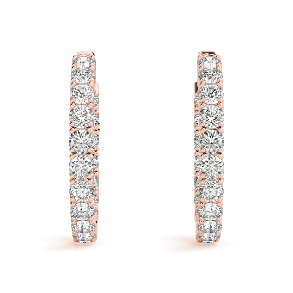 Inside Outside Diamond Hoop Earrings(22mm) 3.6 Carat Total Weight