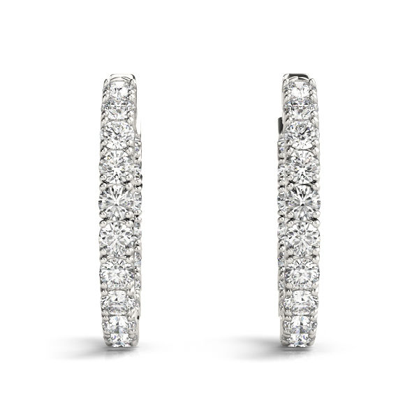 Inside Outside Diamond Hoop Earrings(22mm) 3.6 Carat Total Weight