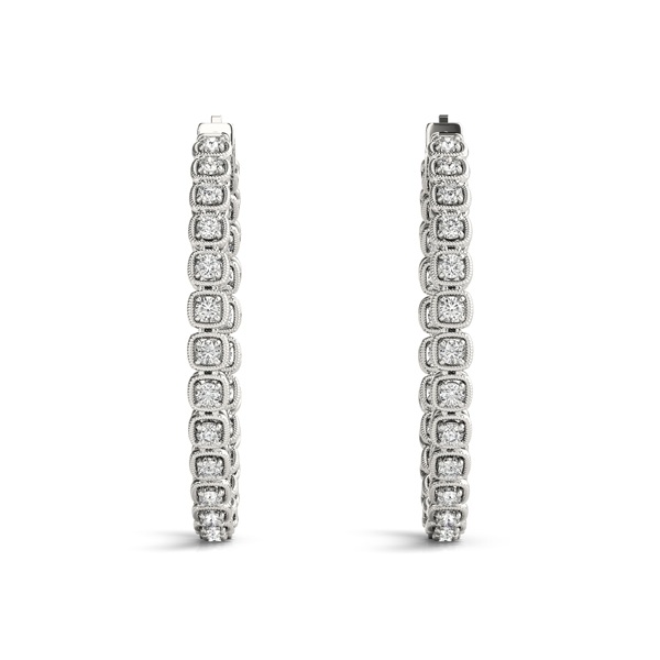 Diamond Hoop Earrings 3/8 Carat Total Weight