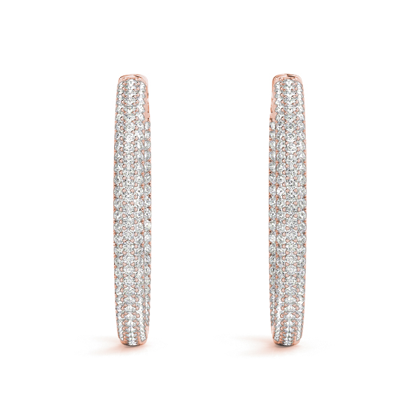 Diamond Hoop Pave Earrings 1.0 Carat Total Weight