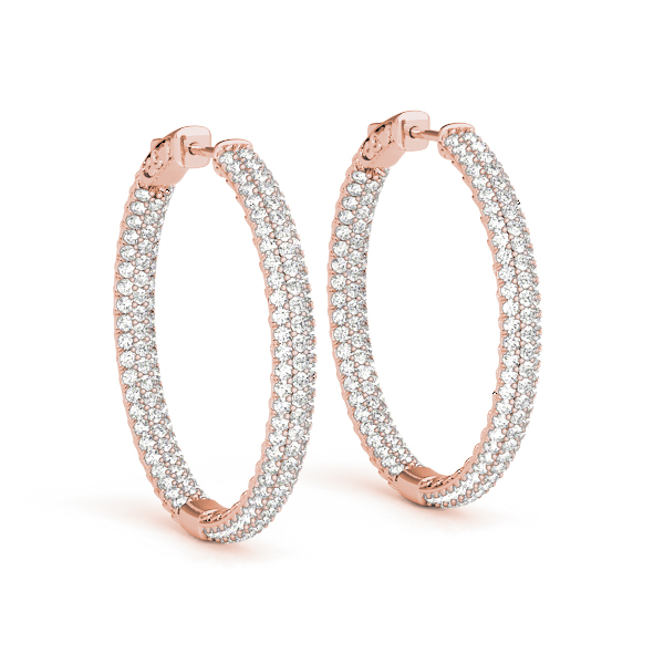 Diamond Hoop Pave Earrings 1.0 Carat Total Weight