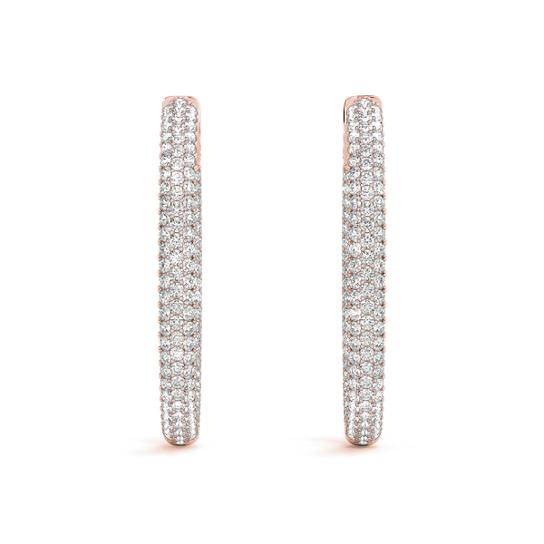 Diamond Hoop Pave Earrings 3.12 Carat Total Weight