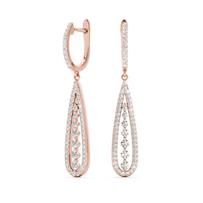 Diamond Hanging Fashion Earrings 3/8 Carat Total Weight