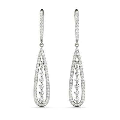 Diamond Hanging Fashion Earrings 3/8 Carat Total Weight