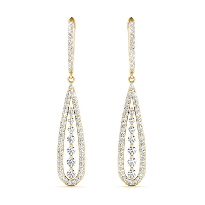 Diamond Hanging Fashion Earrings 3/8 Carat Total Weight