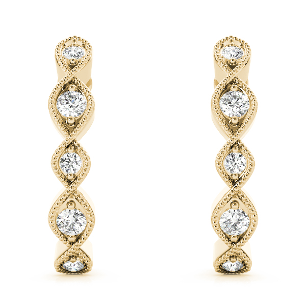 Diamond J Hoop Earings Earrings 1/5 Carat Total Weight