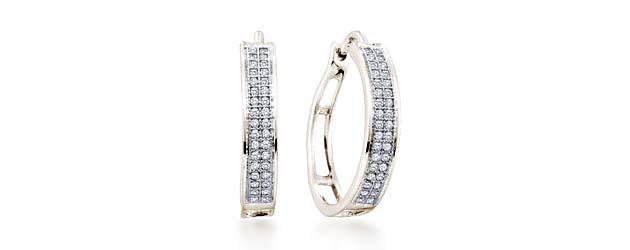Micro Pave Diamond Earrings 1/5 Carat Total Weight 1/5 Carat Total Weight