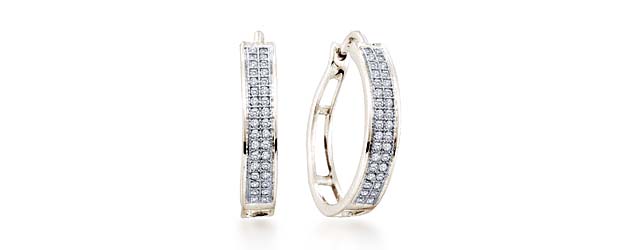 Micro Pave Diamond Earrings<br> 1/5 Carat Total Weight