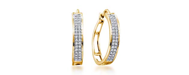 Micro Pave Diamond Earrings<br> 1/5 Carat Total Weight