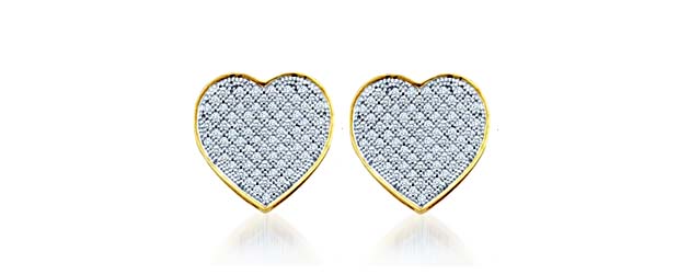 Diamond Heart Earrings .05 Carat Total Weight 0.05 Carat Total Weight