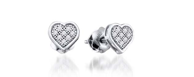 Diamond Heart Earrings .05 Carat Total Weight