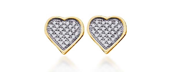 Diamond Heart Earrings<br> .15 Carat Total Weight