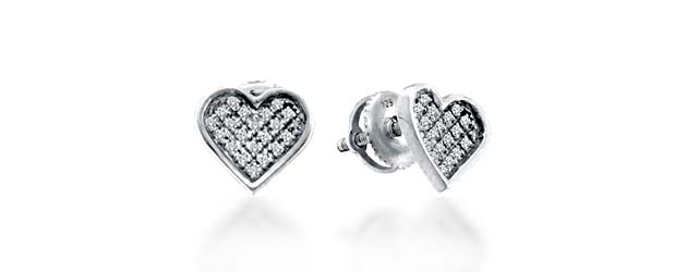 Diamond Heart Earrings .05 Carat Total Weight 0.05 Carat Total Weight